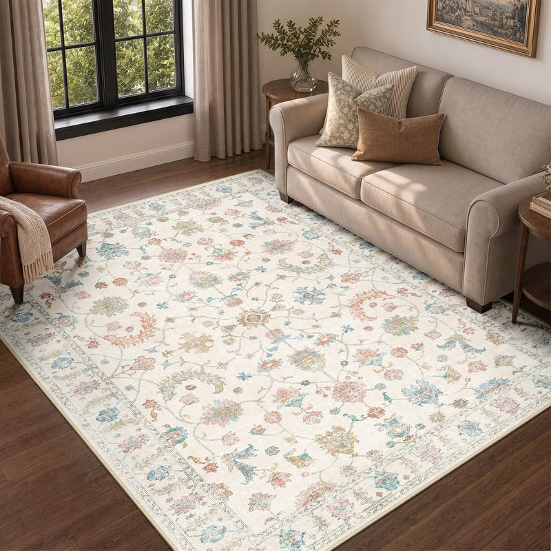 Washable Rug Vintage Boho Living Room