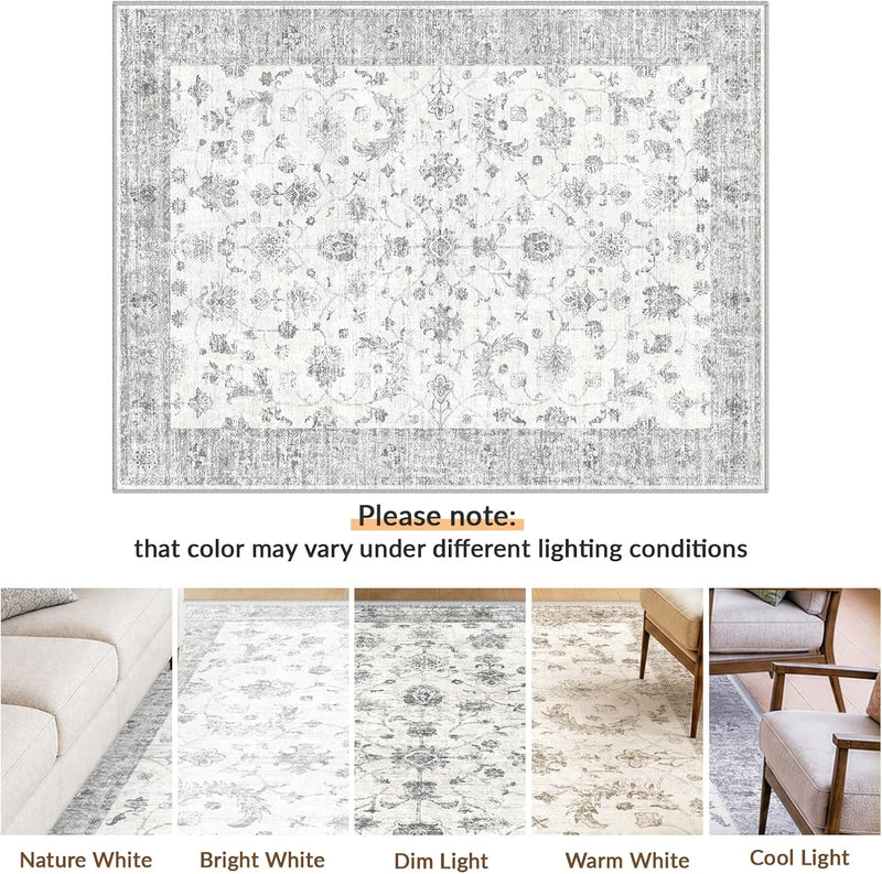 Washable Rug Vintage Boho Living Room