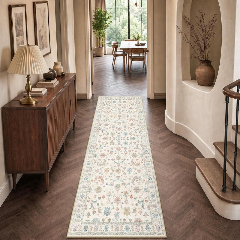 Washable Rug Vintage Boho Living Room
