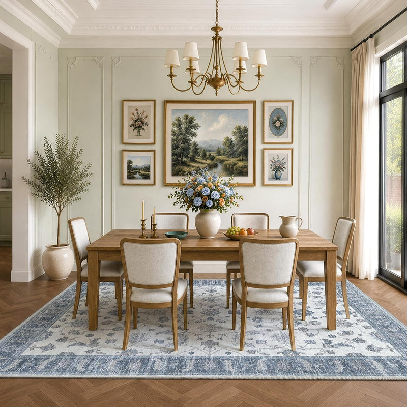 Washable Rug Vintage Boho Living Room