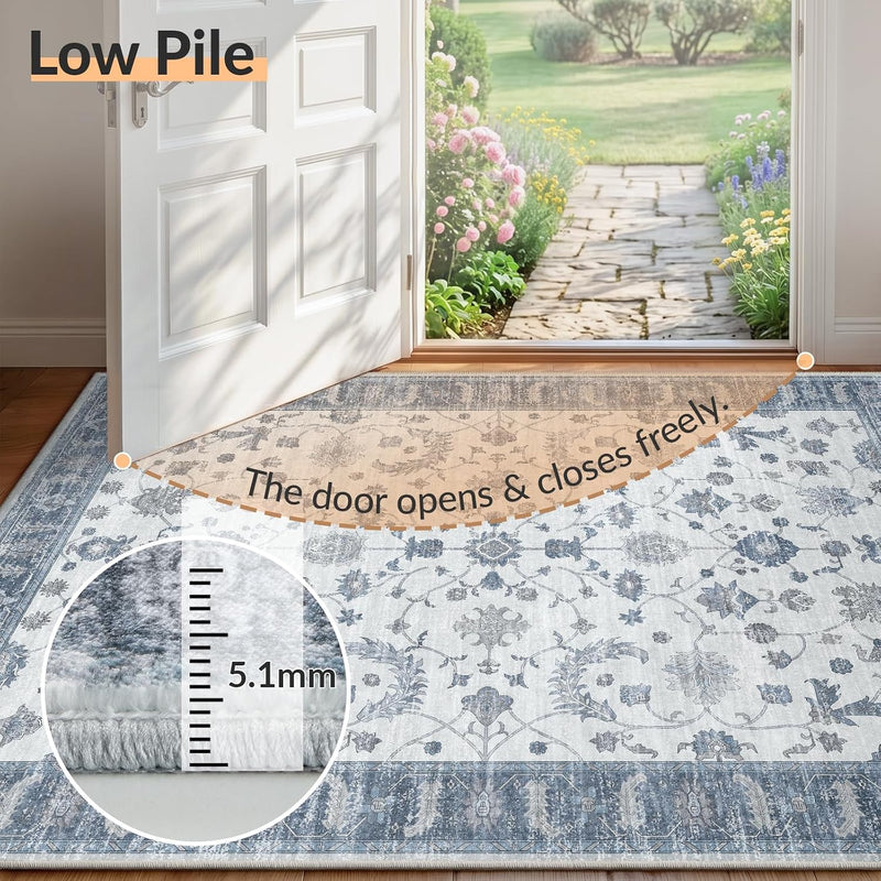 Washable Rug Vintage Boho Living Room