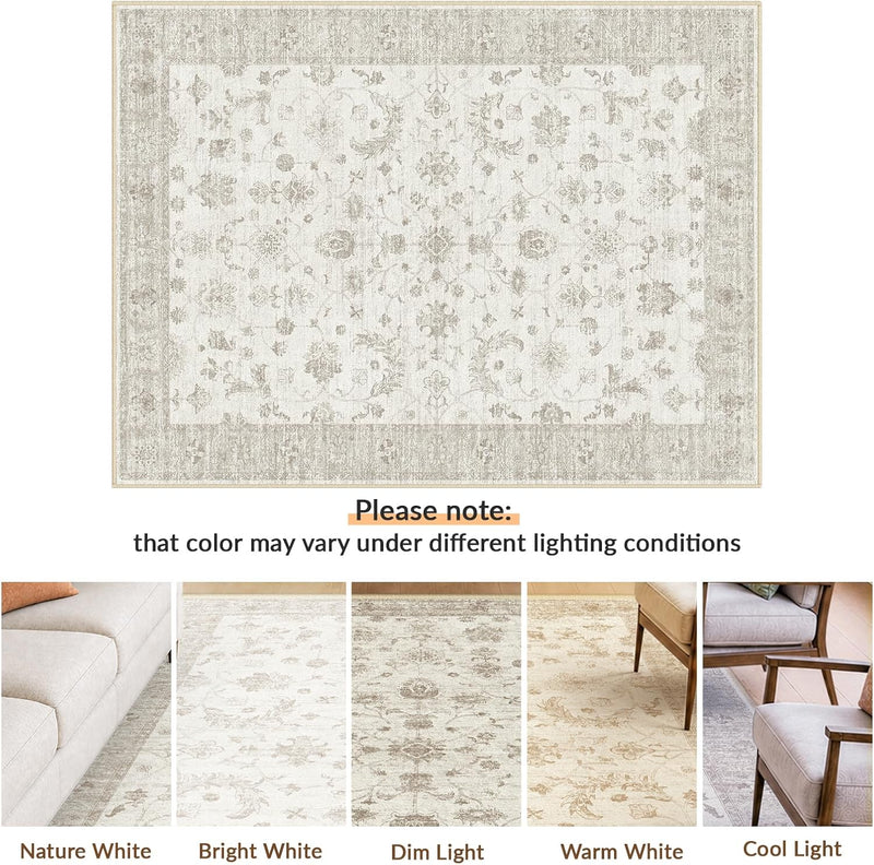 Washable Rug Vintage Boho Living Room