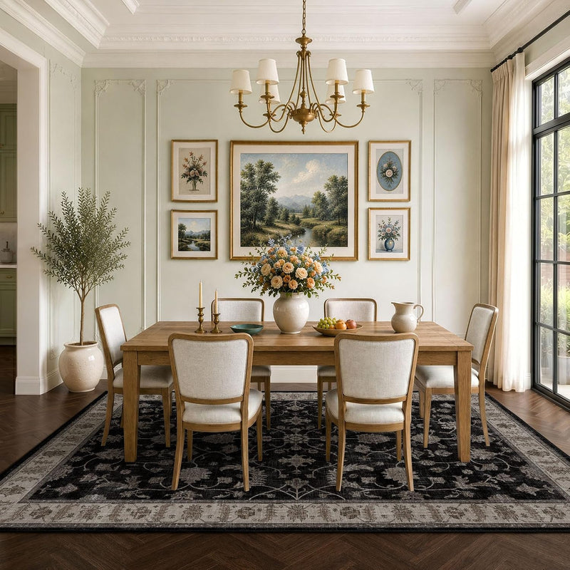 Washable Rug Vintage Boho Living Room