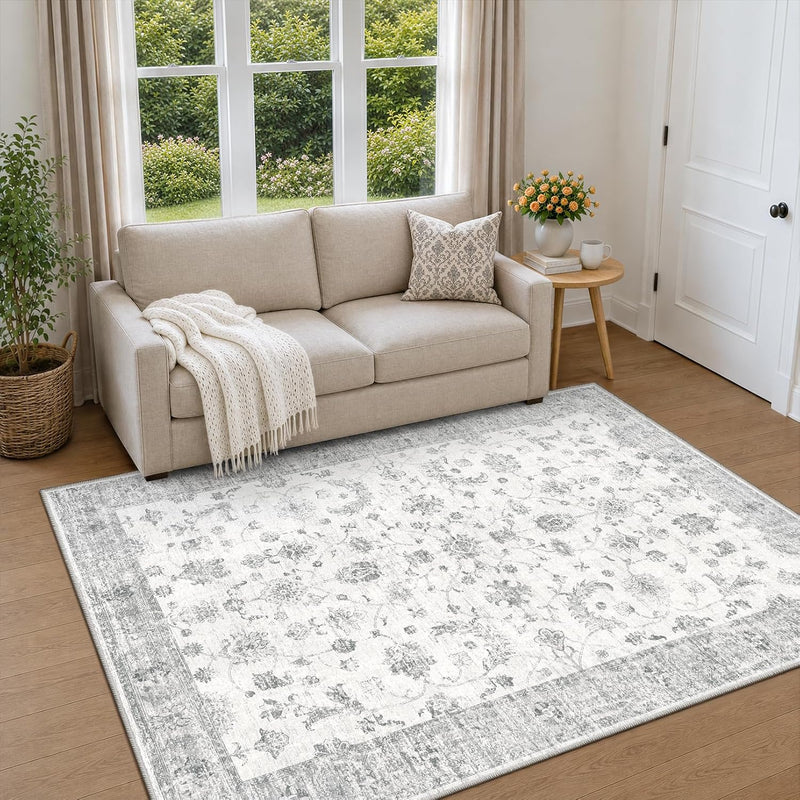 Washable Rug Vintage Boho Living Room