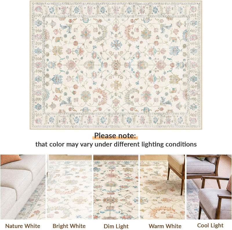 Washable Rug Vintage Boho Living Room
