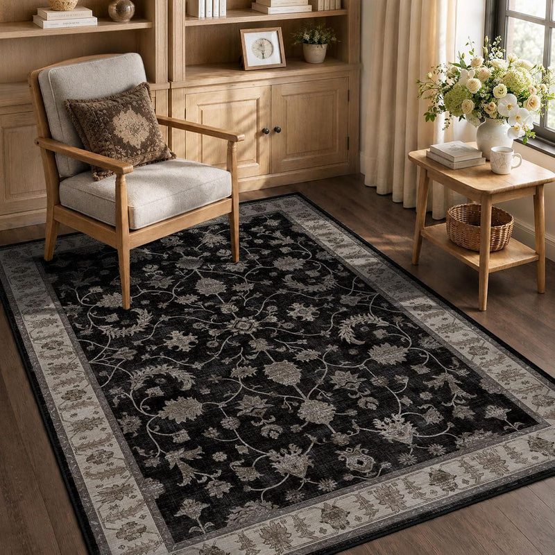 Washable Rug Vintage Boho Living Room