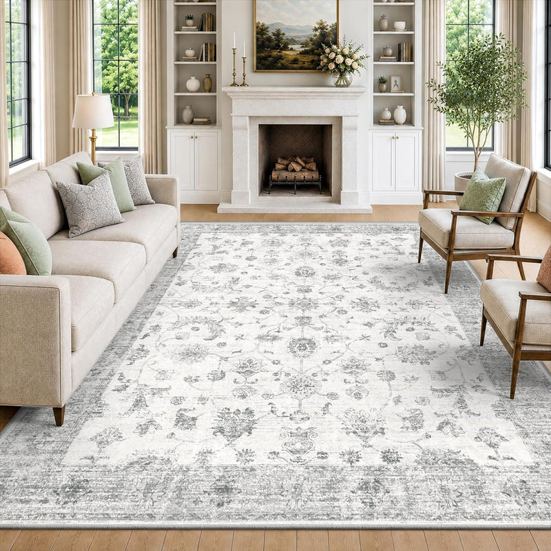 Washable Rug Vintage Boho Living Room