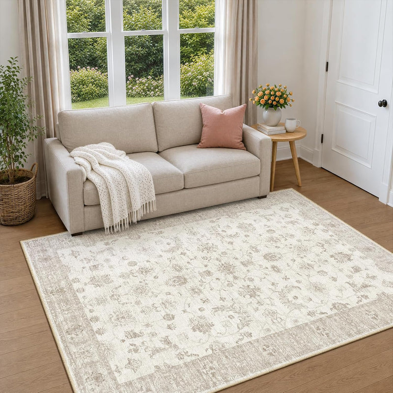 Washable Rug Vintage Boho Living Room