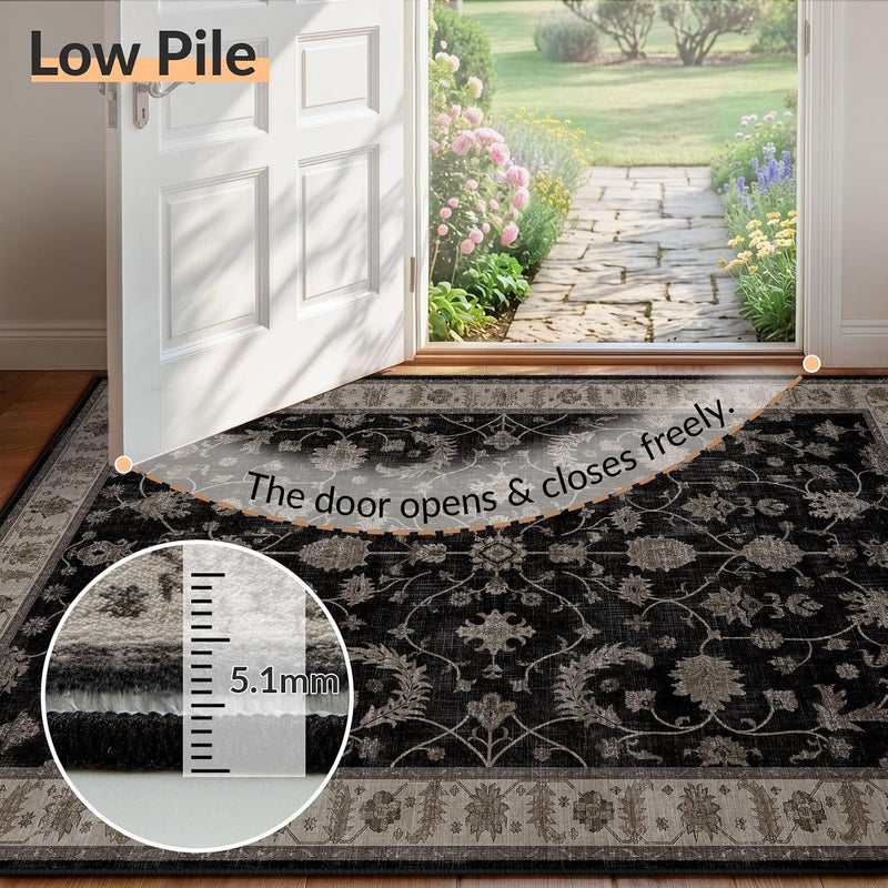 Washable Rug Vintage Boho Living Room
