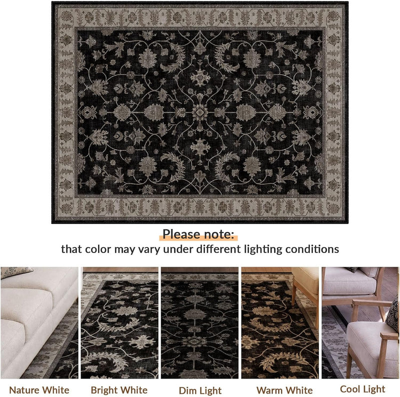 Washable Rug Vintage Boho Living Room