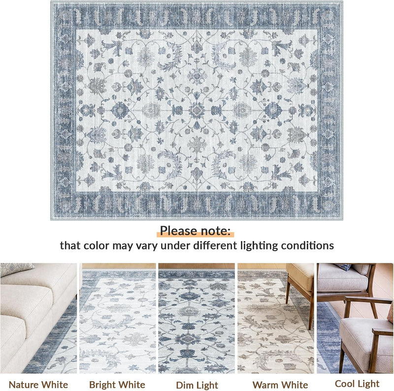 Washable Rug Vintage Boho Living Room