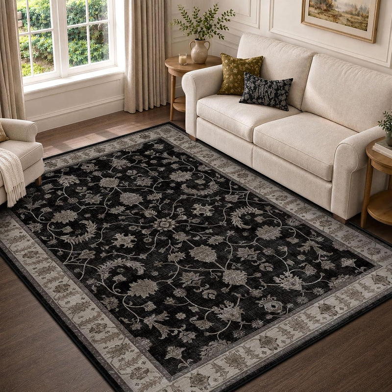 Washable Rug Vintage Boho Living Room