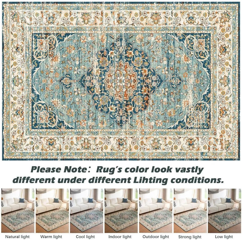 Washable Rugs Living Room Short Pile Area Rug