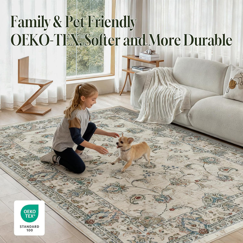 Washable Rugs Living Room Short Pile Area Rug