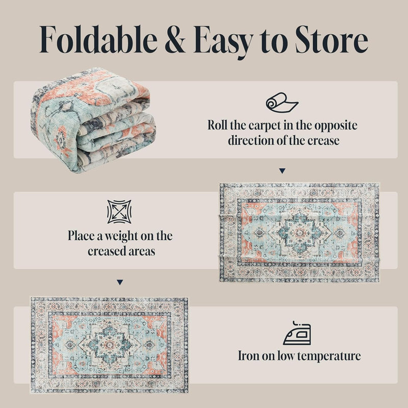 Washable Rugs Living Room Short Pile Area Rug