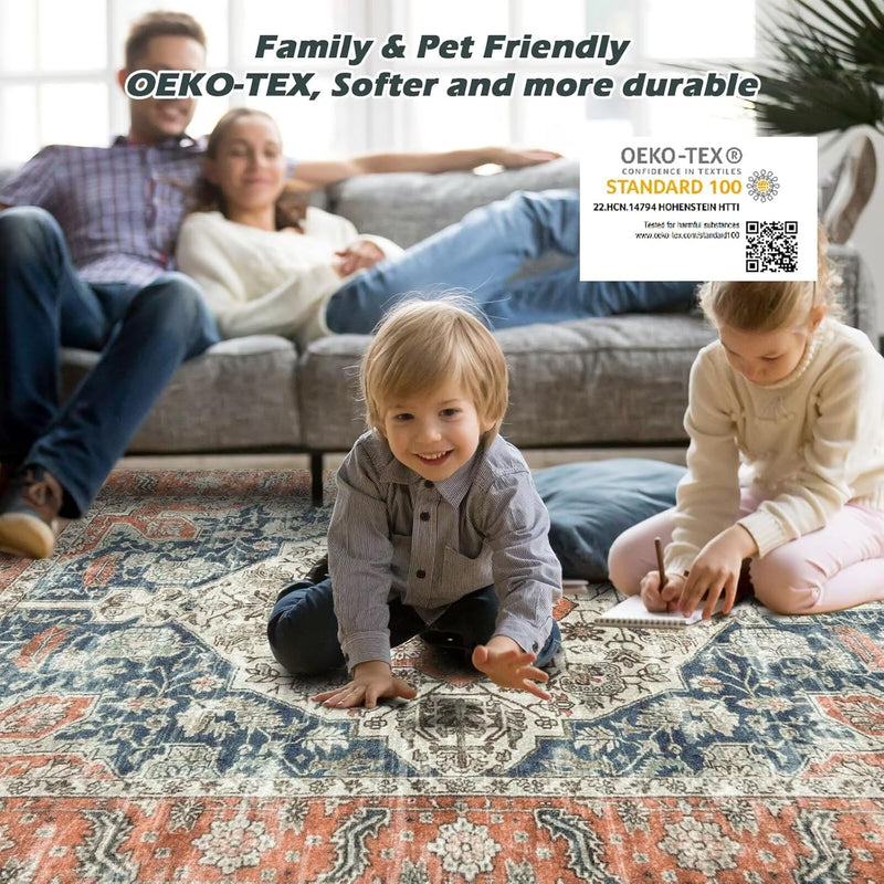 Washable Rugs Living Room Short Pile Area Rug