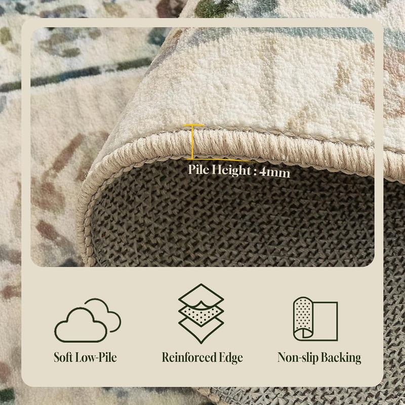 Washable Rugs Living Room Short Pile Area Rug