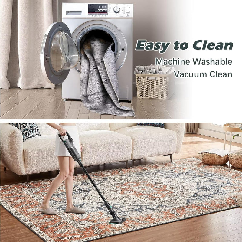 Washable Rugs Living Room Short Pile Area Rug