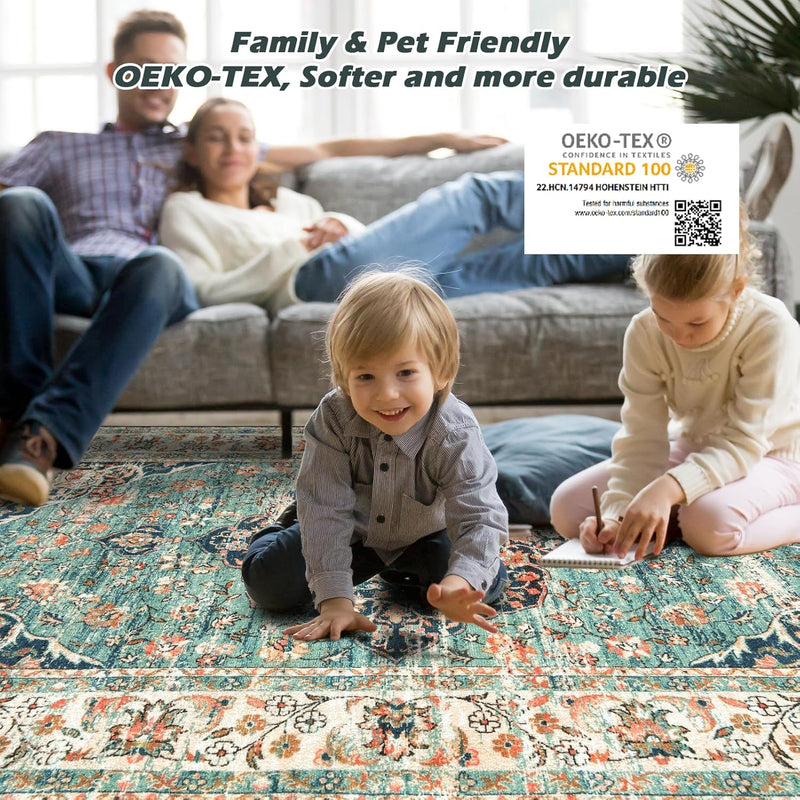 Washable Rugs Living Room Short Pile Area Rug