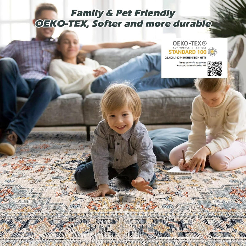 Washable Rugs Living Room Short Pile Area Rug
