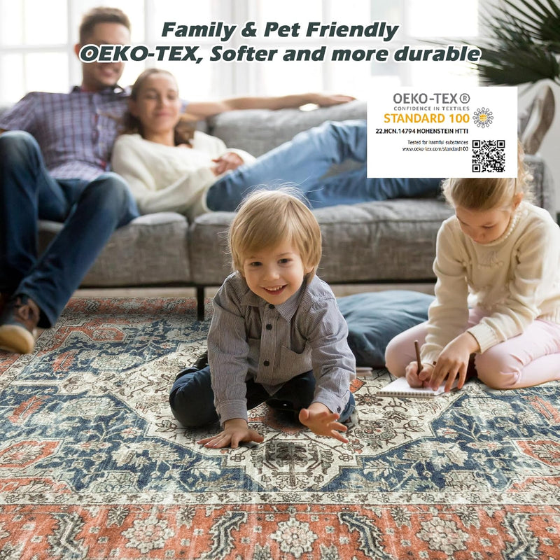 Washable Rugs Living Room Short Pile Area Rug