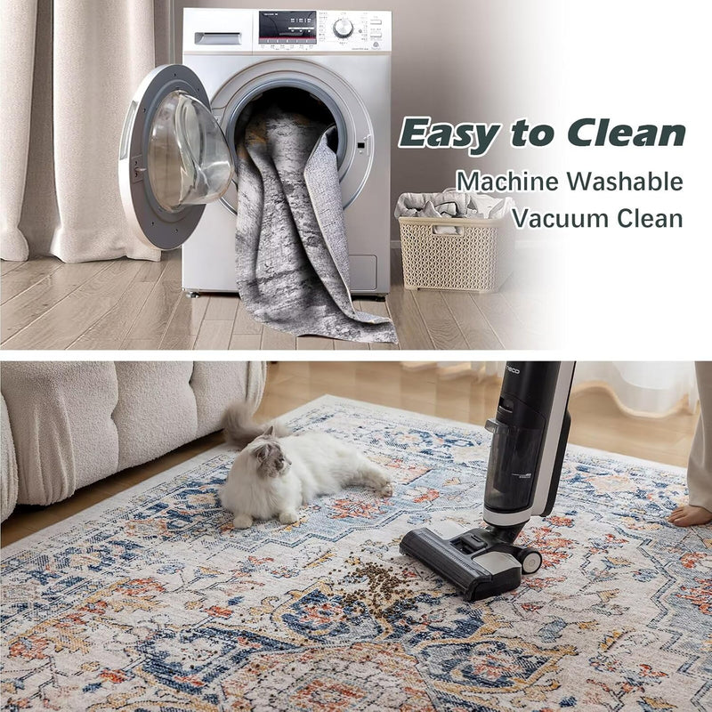 Washable Rugs Living Room Short Pile Area Rug