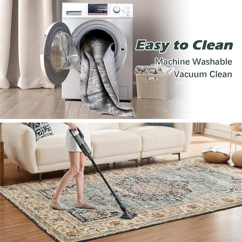 Washable Rugs Living Room Short Pile Area Rug
