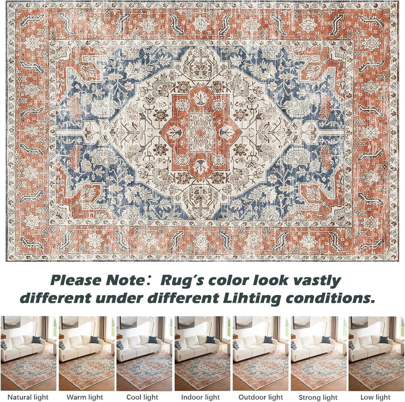 Washable Rugs Living Room Short Pile Area Rug