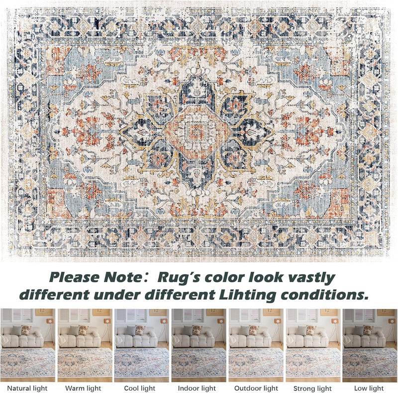Washable Rugs Living Room Short Pile Area Rug