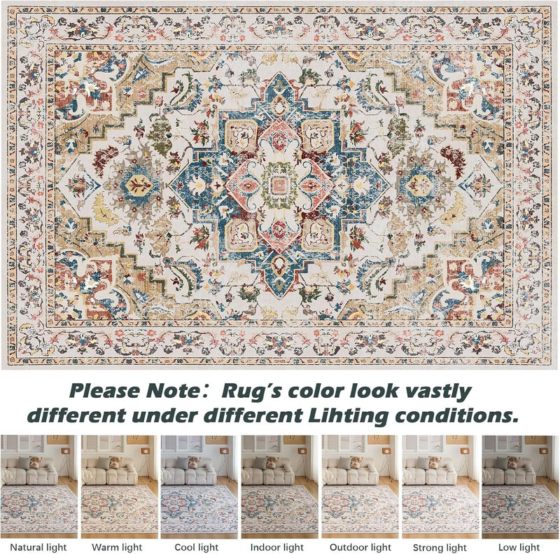 Washable Rugs Living Room Short Pile Area Rug