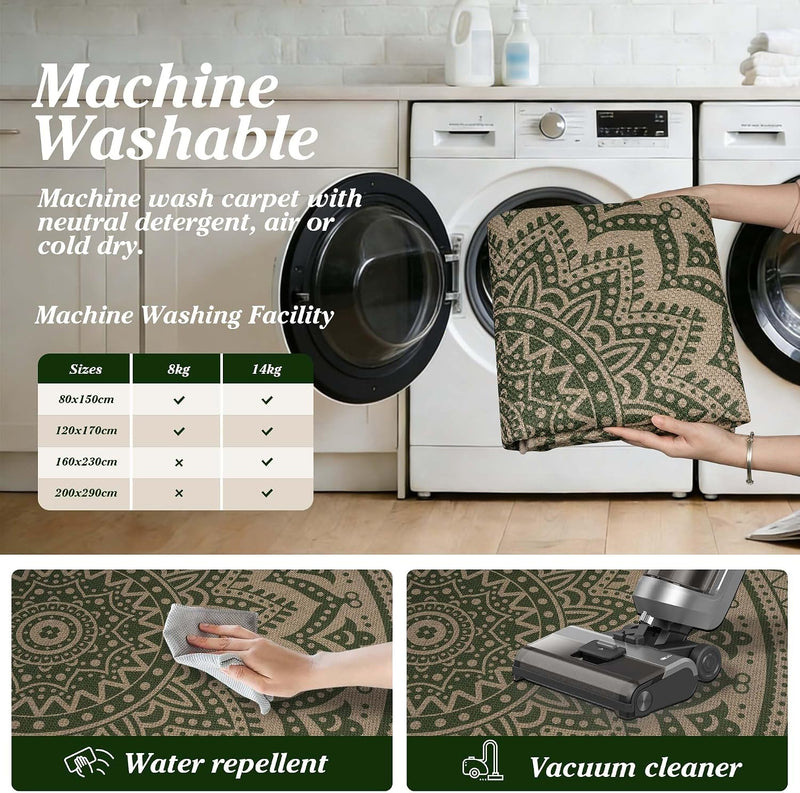 Washable Rugs for Living Room Mandala
