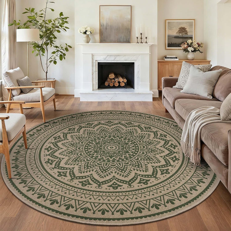 Washable Rugs for Living Room Mandala
