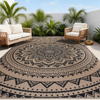 Washable Rugs for Living Room Mandala