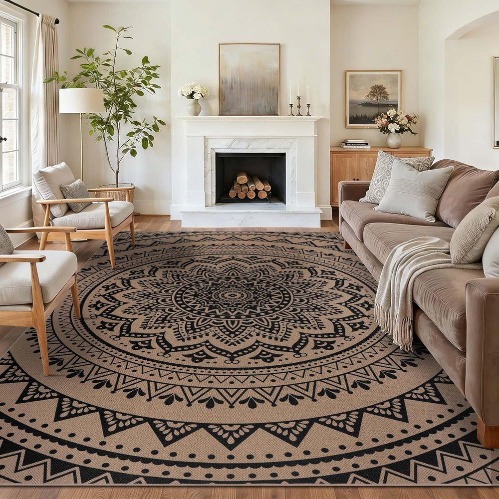 Washable Rugs for Living Room Mandala