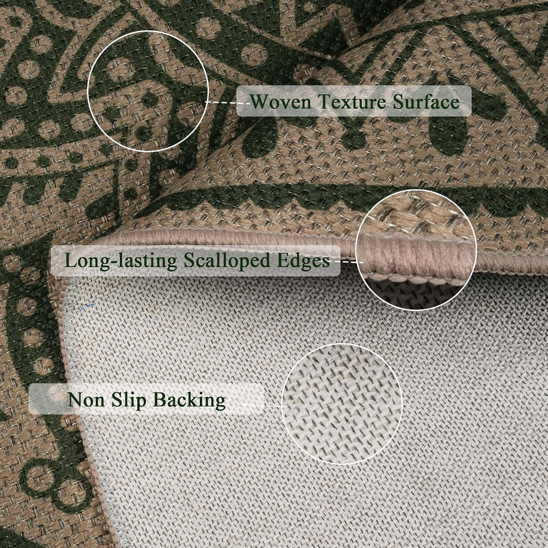 Washable Rugs for Living Room Mandala