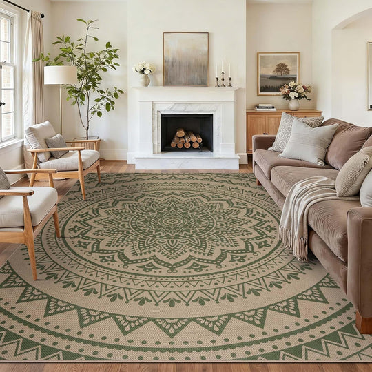 Washable Rugs for Living Room Mandala