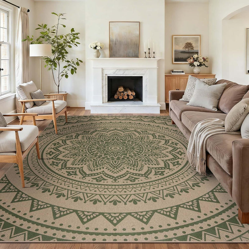 Washable Rugs for Living Room Mandala