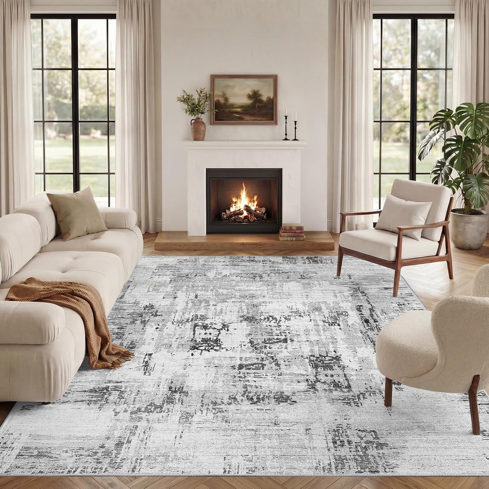 Washable Rugs for Living Room Modern Soft Faux