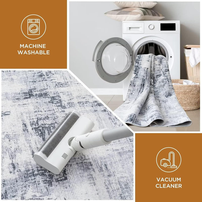Washable Rugs for Living Room Large Modern Soft
