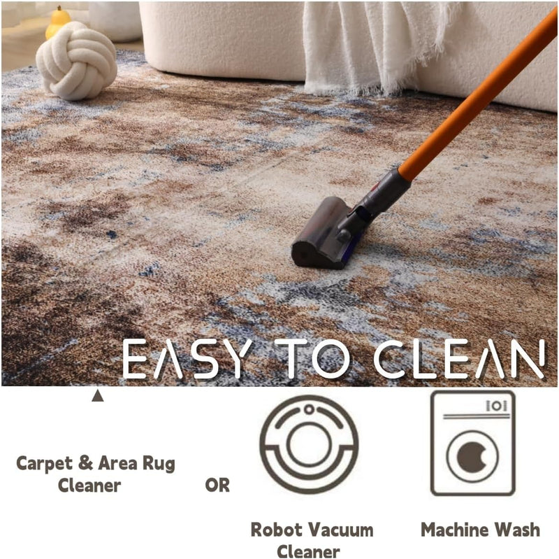Washable Large Rugs Living Room Abstract Carpet