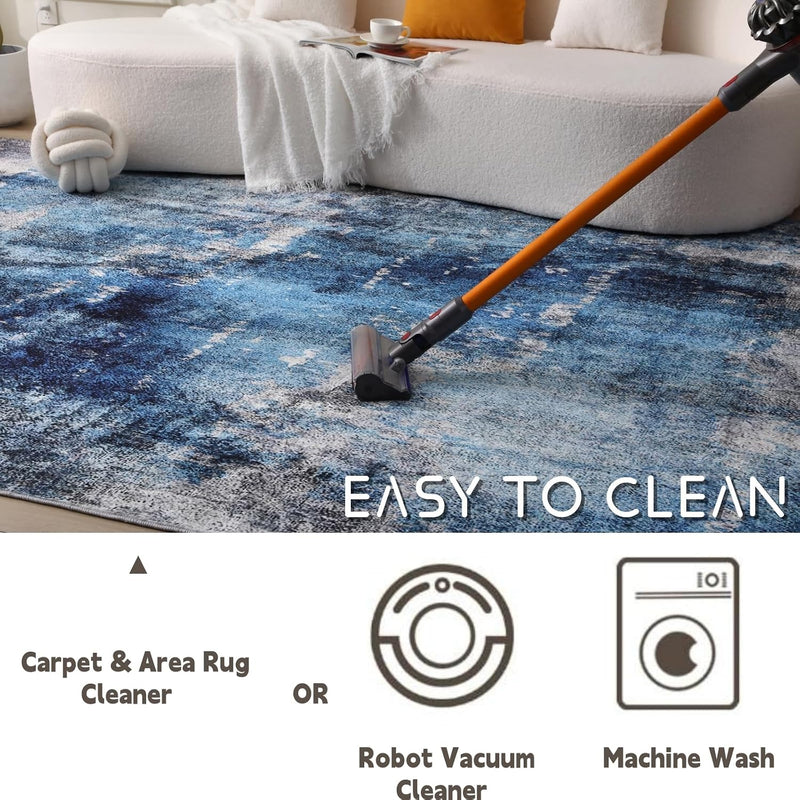 Washable Large Rugs Living Room Abstract Carpet
