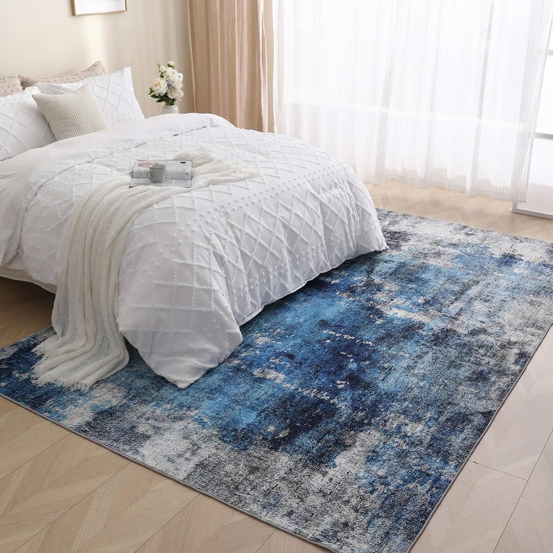 Washable Large Rugs Living Room Abstract Carpet