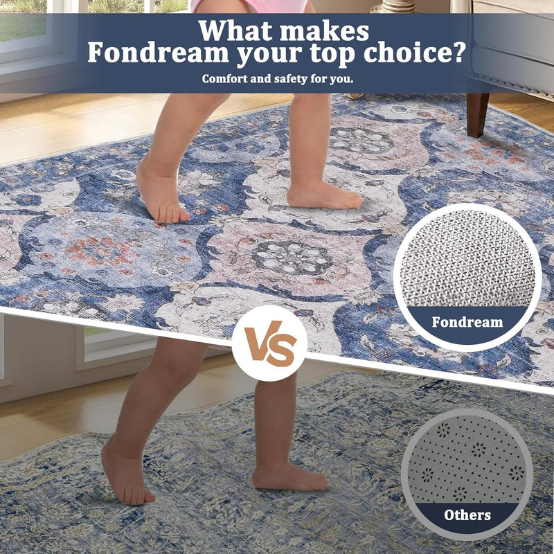 Living Room Rug Washable Large Brick
