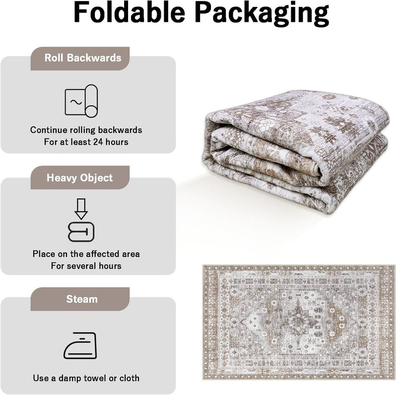 Washable Rugs Living Room Distressed Vintage Area