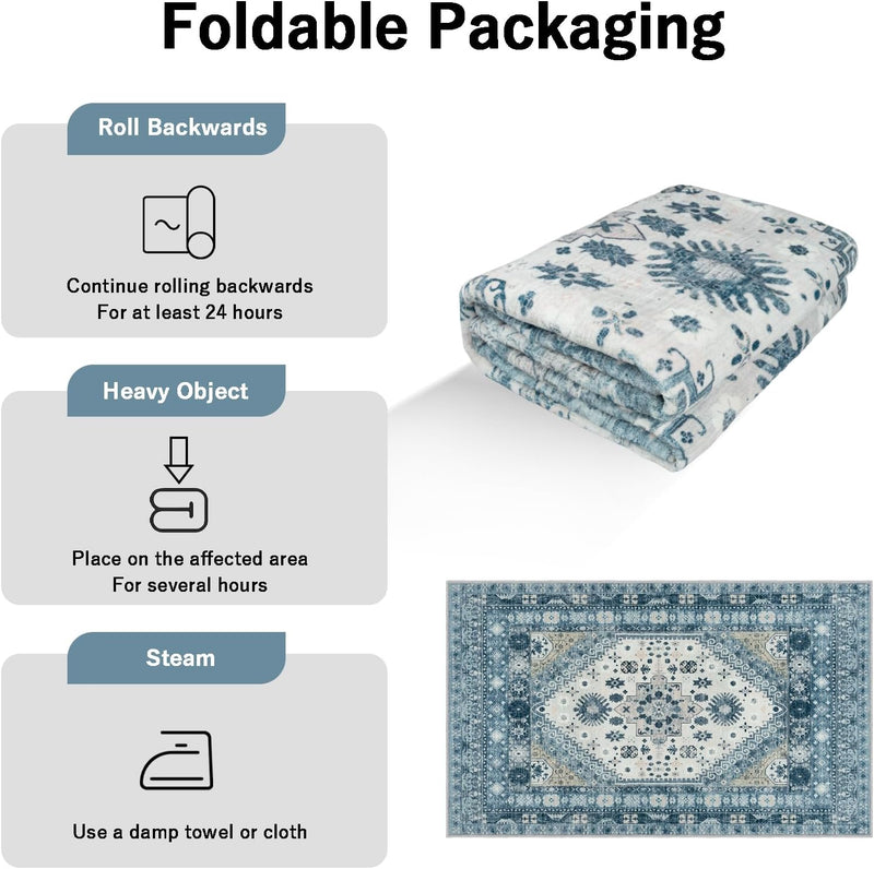 Washable Rugs Living Room Distressed Vintage Area