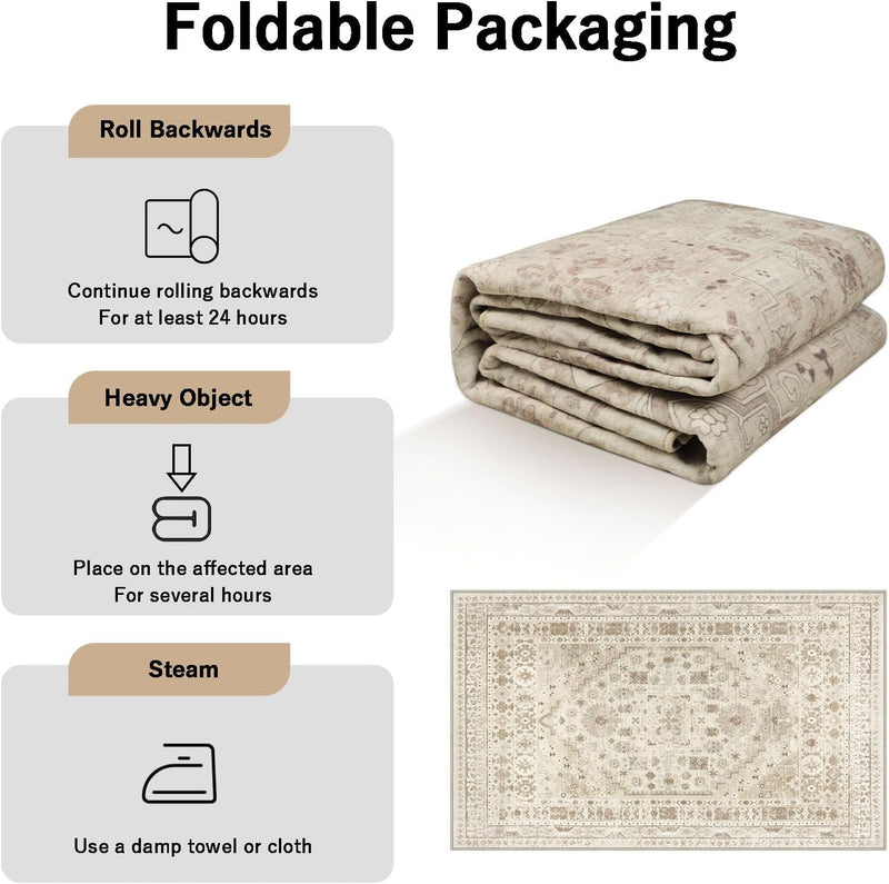 Washable Rugs Living Room Distressed Vintage Area