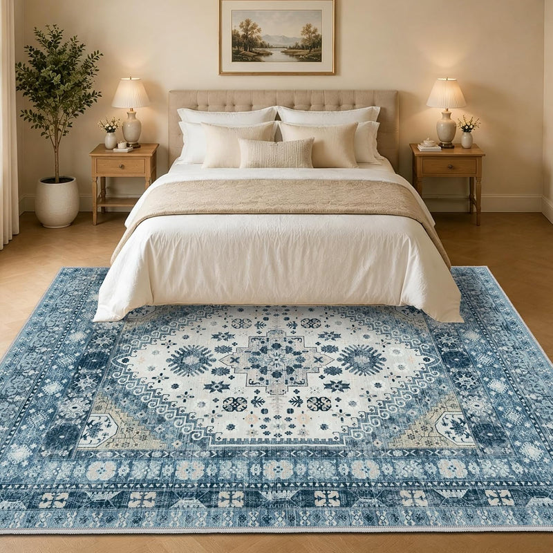 Washable Rugs Living Room Distressed Vintage Area