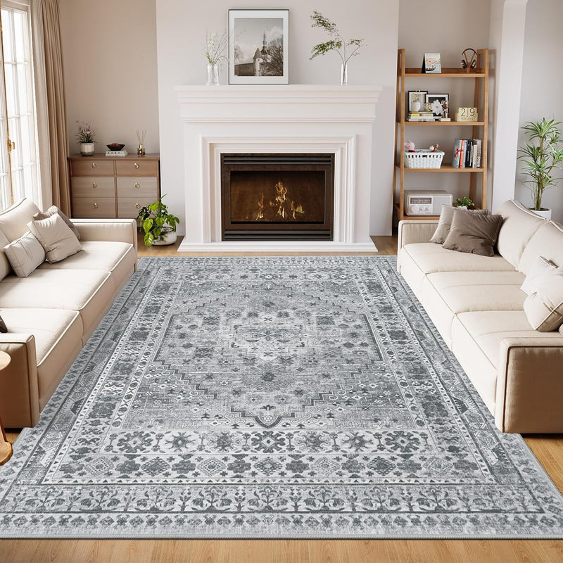 Washable Rugs Living Room Distressed Vintage Area