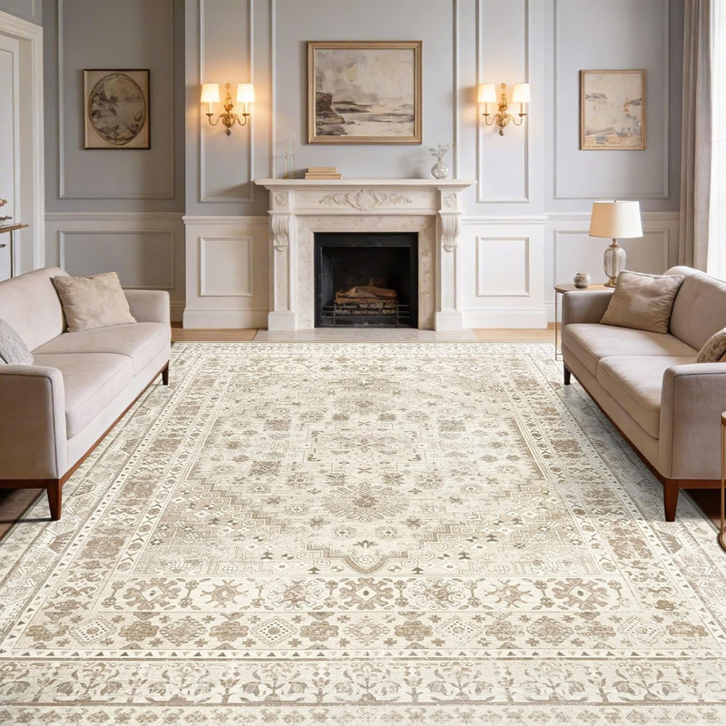 Washable Rugs Living Room Distressed Vintage Area