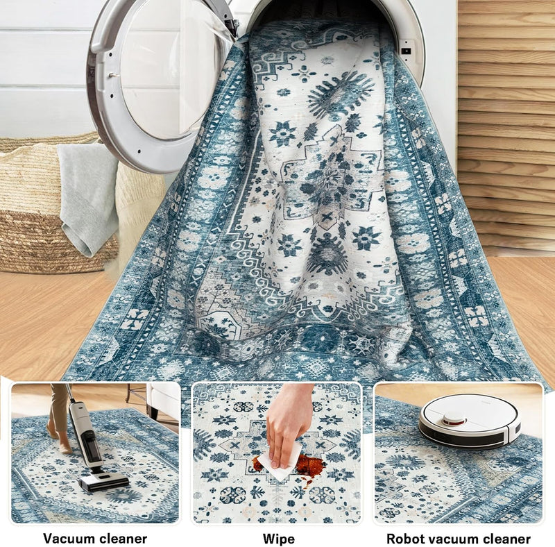 Washable Rugs Living Room Distressed Vintage Area